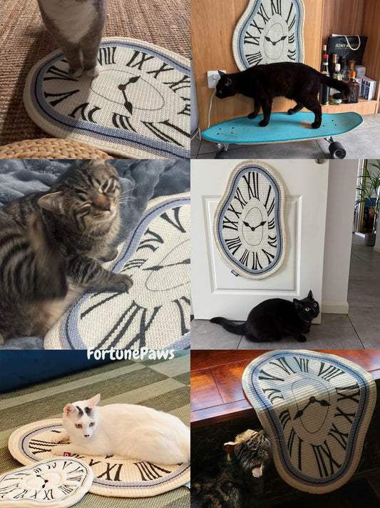 Cat'Oclok melted clock Cat scratcher 🕙