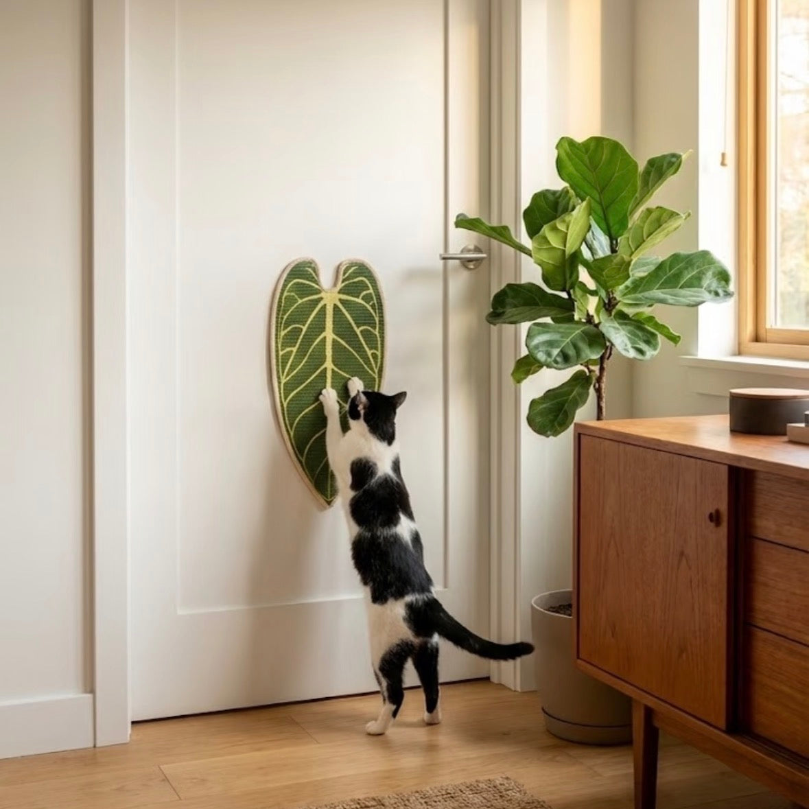 Green Leaf Cat Scratcher ( Nature Sisal)